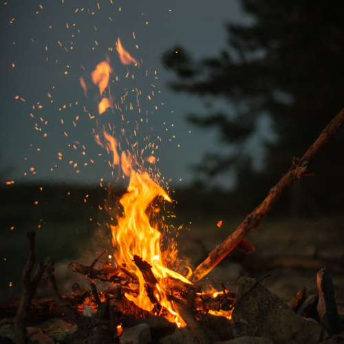 Image illustrant le feu qui nous réchauffera à la fin du bain de forêt